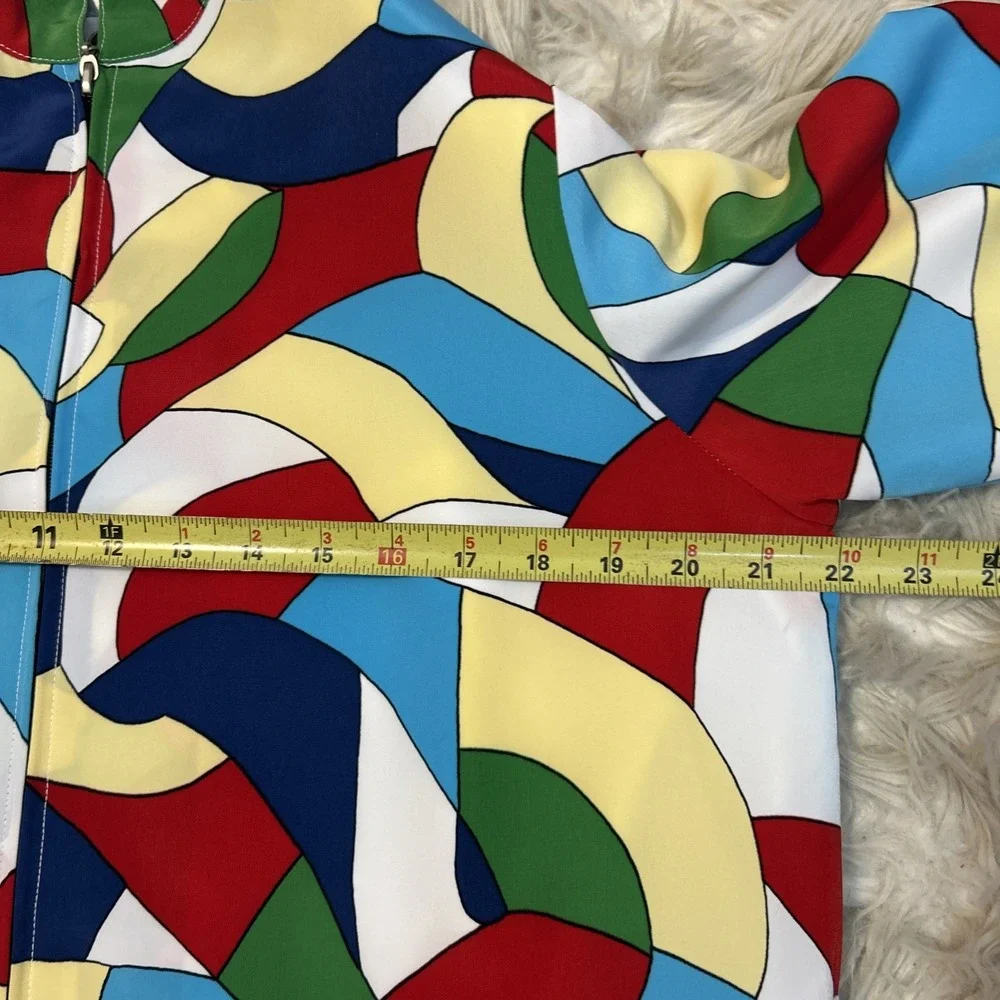 Colorful 90's Bold‎ Zip Up Lightweight Jacket Bomber Hip Hop Medium